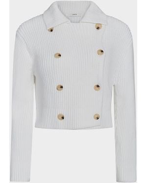Vince Double-Breasted Sweater Jacket - White