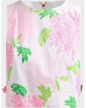 Lilly Pulitzer Annaleese Floral Cotton Sleeveless Crop Top - Pink