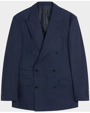 dunhill Apos;S Wool Super 150S Cashmere Flannel Jacket - Blue