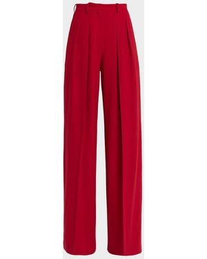 Michael Kors Pleated Wide-Leg Pants - Red