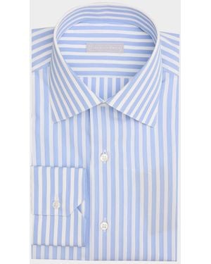 Stefano Ricci Cotton Bengal Stripe Dress Shirt - Blue