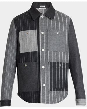 Thom Browne Apos;S Funmix Utility Patch-Pocket Shirt Jacket - Gray