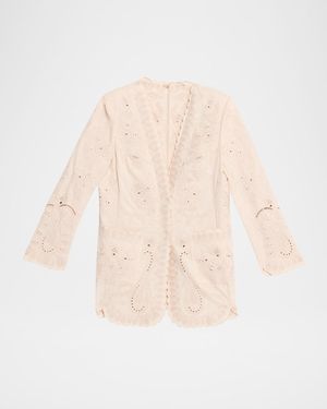 Kobi Halperin Lace Embroidered Cotton-Linen Jacket - Natural