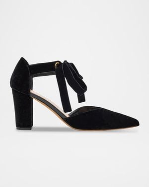 Ulla Johnson Corinna Velvet Bow Pumps - Black