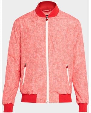 Kiton Apos;S Scratch Print Ribbed-Trim Blouson - Pink
