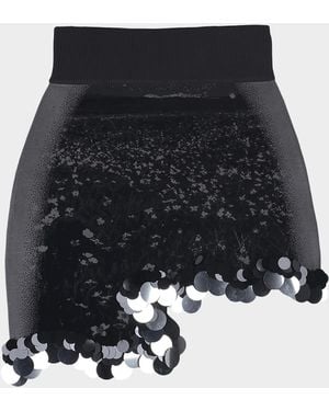 Ph5 Casey Sequined Asymmetric Wavy Mini Skirt - Black