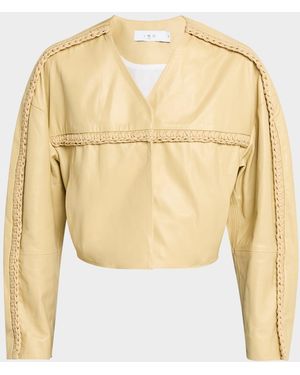 IRO Lonis Crop Leather Jacket - Natural