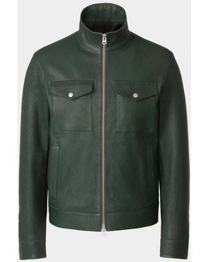 Mackage Apos;S Otto Pebble Leather Jacket - Green