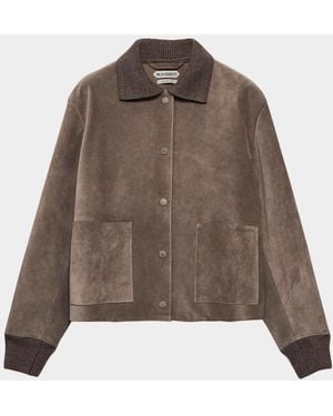 JW Anderson Apos;S Suede Knit-Trim Blouson - Brown