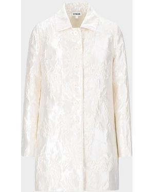 STAUD Halton Metallic Brocade Jacket - White