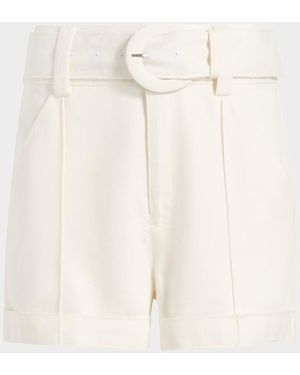 Cinq À Sept Aldi Belted Wide-Leg Linen Shorts - Natural