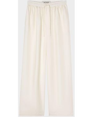 Rohe Wide-Leg Silk Pants - Natural