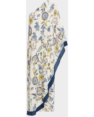 Tahari The Arlene Printed One-Shoulder Maxi Dress - White