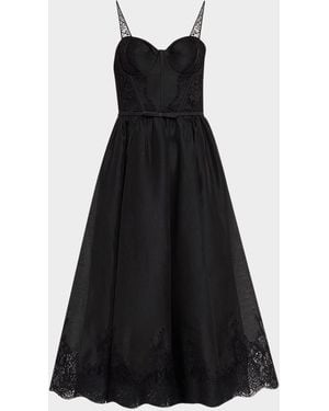 Zimmermann Valiant Lace-Trim Corset Dress - Black