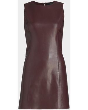 Alice + Olivia Lena Vegan Leather Minidress - Brown