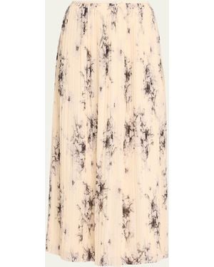 Cinq À Sept Hand-Sketched Floral Midi Skirt - Natural