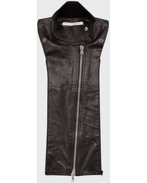 Veronica Beard Lamb Leather Moto Dickey - Blue