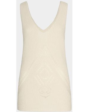 Malo V-Neck Cashmere Minidress - Natural