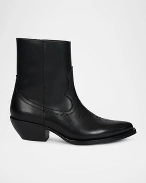 Amiri 40Mm Western-Style Leather Ankle Boots - Black