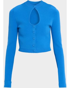 Et Ochs Rue Cutout Button-Down Knit Cardigan - Blue