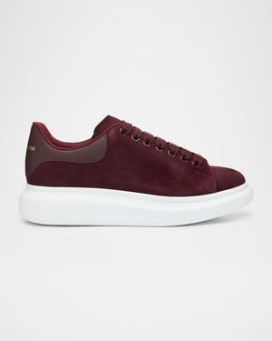 McQueen Oversized Suede Low-Top Sneakers - Purple