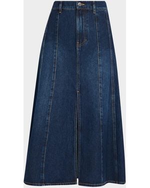 Veronica Beard Nasreen Denim Midi Skirt - Blue
