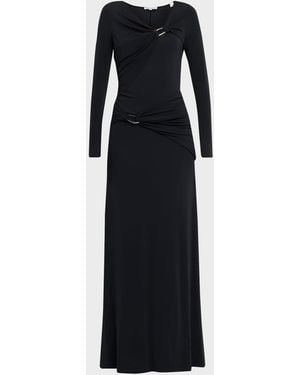 Veronica Beard Viela Long-Sleeve Jersey Maxi Dress - Black