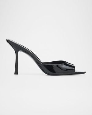 Stuart Weitzman 85Mm Lexington Patent Leather Mules - Black