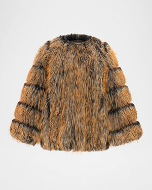 THEIA Fox Faux Fur Jacket - Brown