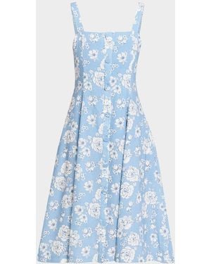 Generation Love Freida Floral Linen Midi Dress - Blue