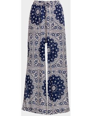 Agua Bendita Winter Atma Wide-Leg Pants - Blue