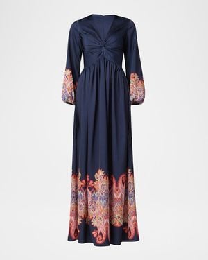 Shoshanna Calla Paisley-Print Empire Maxi Dress - Blue