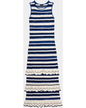 Rails Ana Stripe Cotton-Crochet Maxi Dress - Blue
