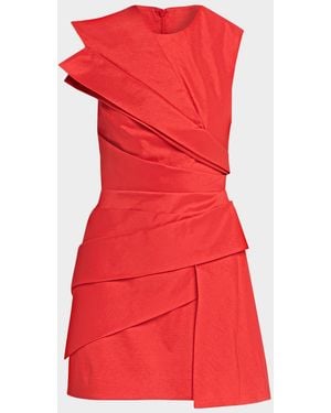 Acler Kenley Pleated Sleeveless Mini Dress - Red