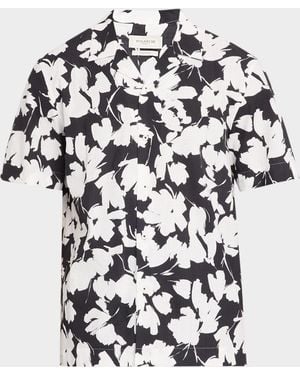 Bugatchi Apos;S Jackson Floral-Print Camp Shirt - White
