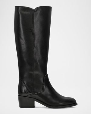 Frye Carson 2 Piping Tall Leather Boots - Black