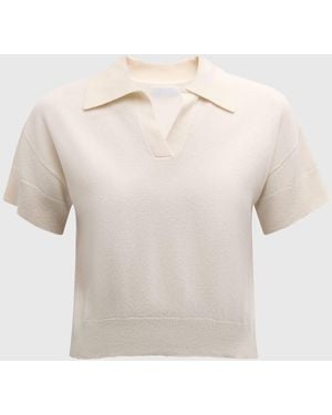 SABLYN Mirabelle Cashmere Short-Sleeve Polo - Natural