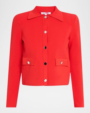 Veronica Beard Katia Knit Jacket - Red