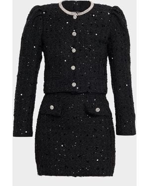 Generation Love Chiara Embellished Tweed Jacket - Black