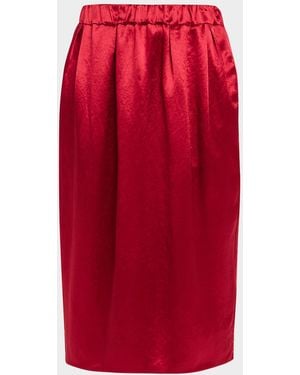 Maria McManus Sateen Midi Tulip Skirt - Red