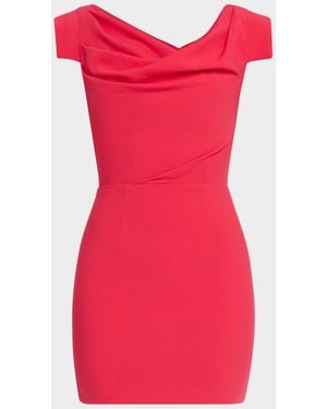 Black Halo Jacqueline Draped Mini Dress - Red