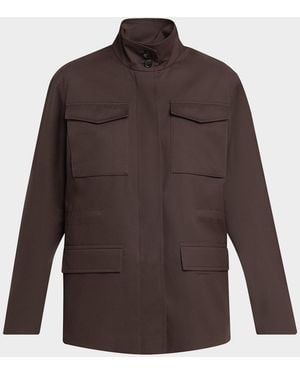 The Row Floriane Cotton-Cashmere Utility Jacket - Brown