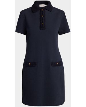 Moncler Cotton Piquet Polo Dress - Blue