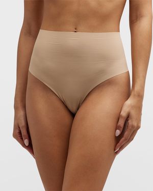Commando Classic High-Rise Microfiber Thong - Brown