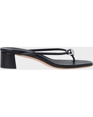 Loeffler Randall Odessa Leather Heeled Mules - Black