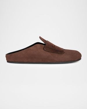 Jacquemus Apos;S Les Moccasin Suede Mules - Brown