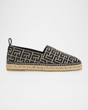 Balmain Apos;S Monogram Jacquard Espadrilles - Black