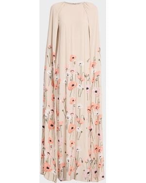 BERNADETTE Minnie Embellished Maxi Cape Dress - Natural