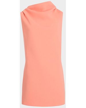 KHAITE Astor Cowl-Neck Sleeveless Mini Dress - Pink