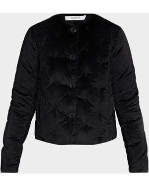 Fleurette Tufted Down-Fill Quilted Jacket - Black